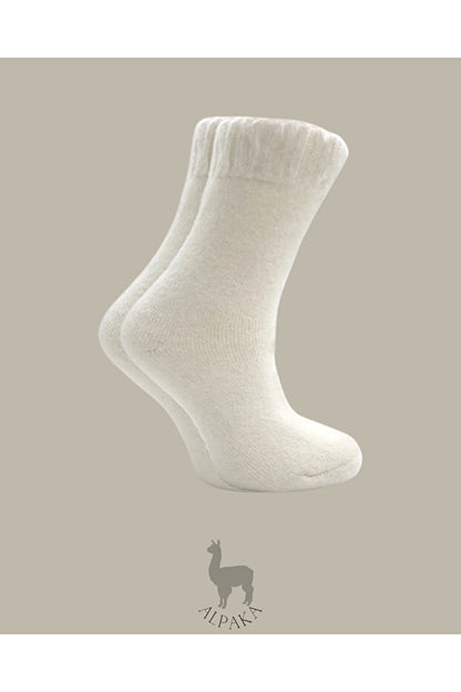 Doğal Alpaka Yünlü Kışlık Çorap
