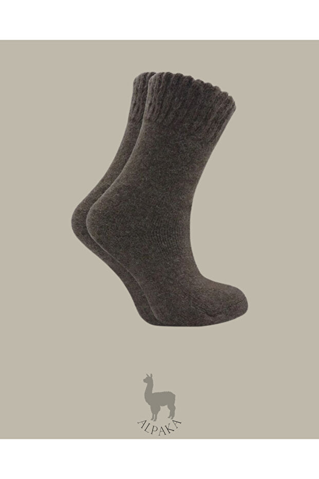 Doğal Alpaka Yünlü Kışlık Çorap