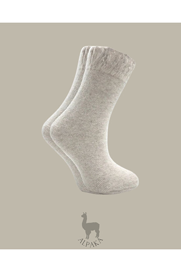 Doğal Alpaka Yünlü Kışlık Çorap