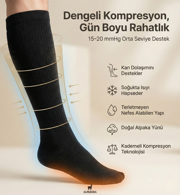 Alpaka Kompresyon Çorabı