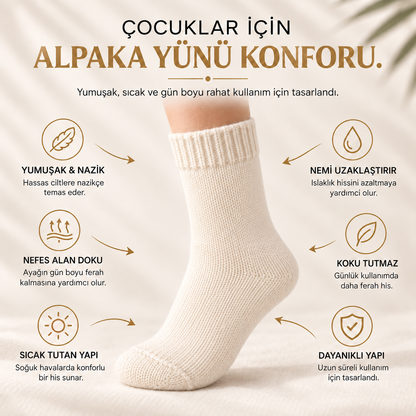 Alpaka Kışlık Çocuk Çorabı
