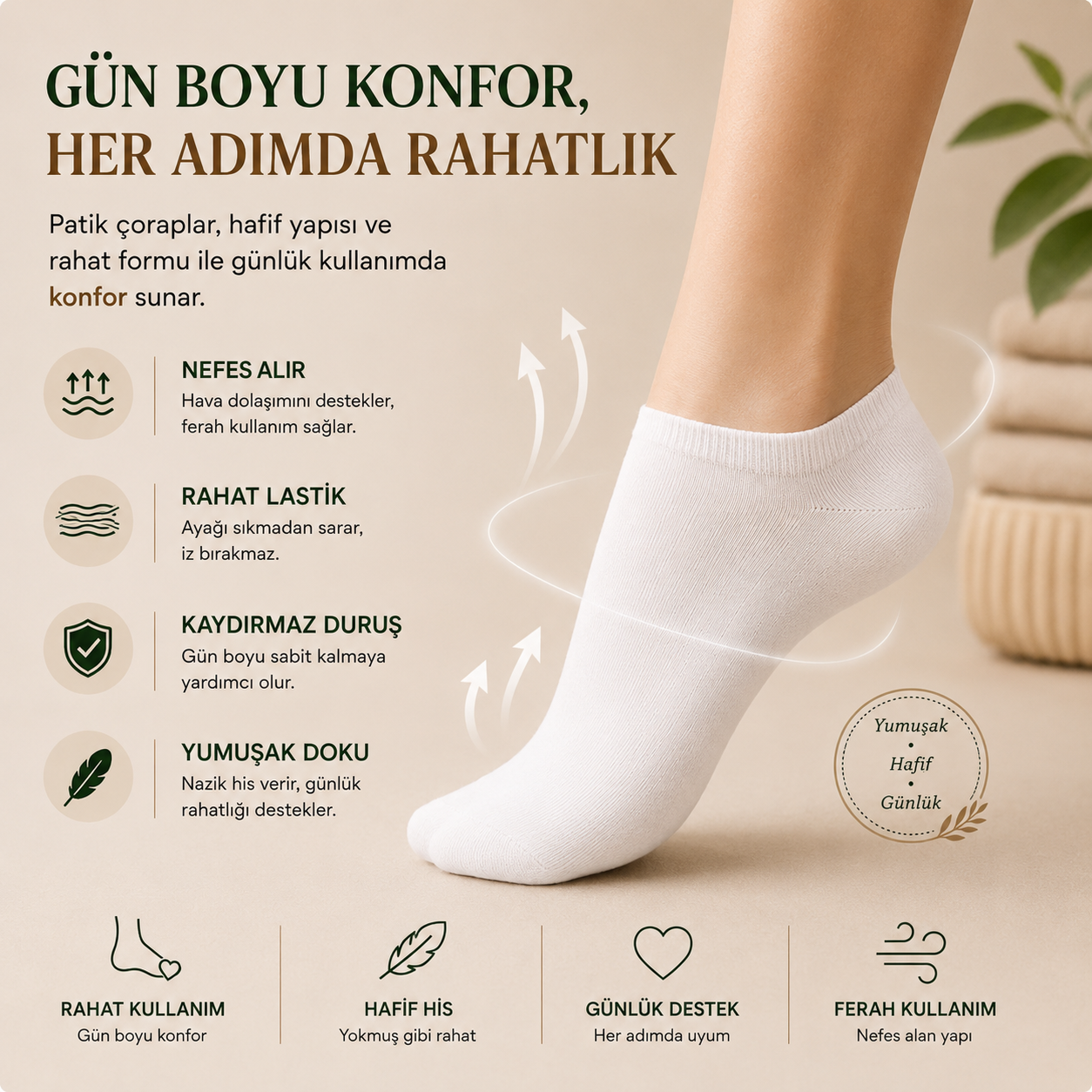 Alpakora Yazlık Patik Çorap